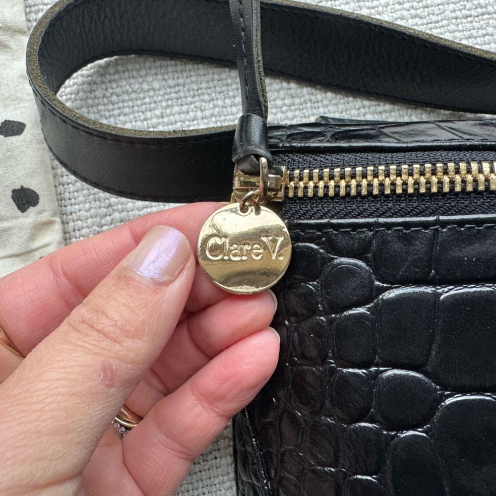 Clare V. Black Croco Fanny / Belt Bag - Picture 2 of 5